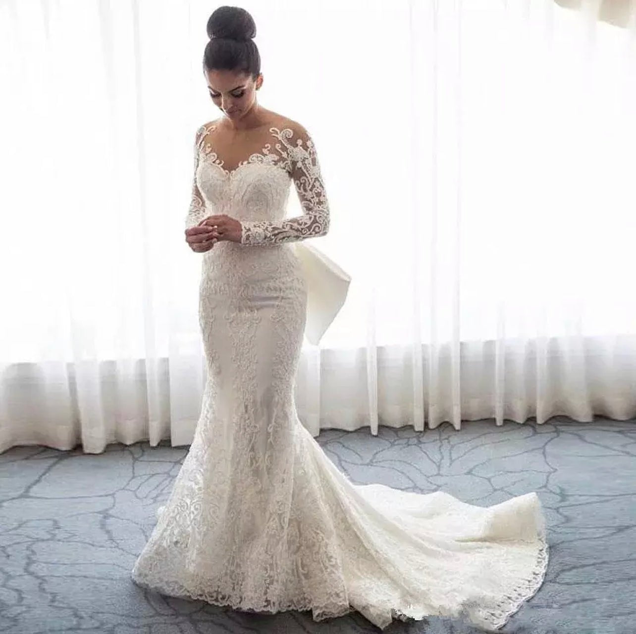 2 pieces elegant bridal dress - Mura Boutique