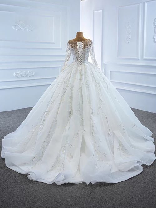 Beaded heavy bridal wedding gown - Mura Boutique