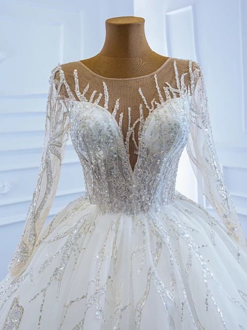 Beaded heavy bridal wedding gown - Mura Boutique