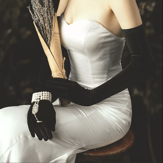 Black Velvet Wedding Gloves - Mura Boutique