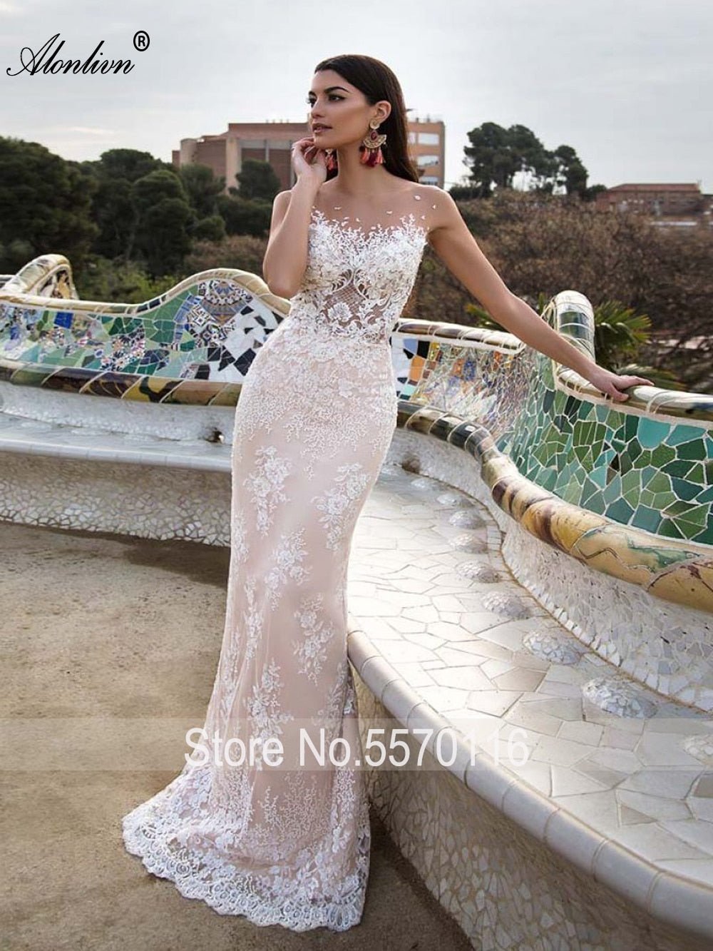 Elegant 2 In 1 Wedding Dress Champagne - Mura Boutique