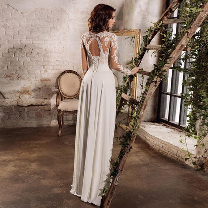 Illusion Wedding Dress - Mura Boutique