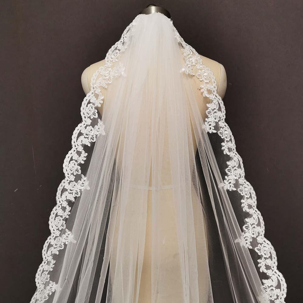 Lace Bridal Veil with Comb - Mura Boutique