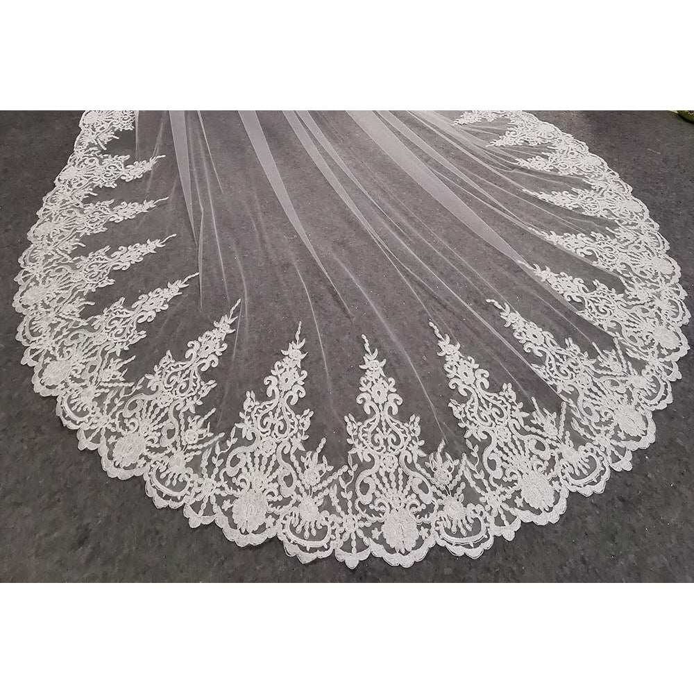 Lace Bridal Veil with Comb - Mura Boutique