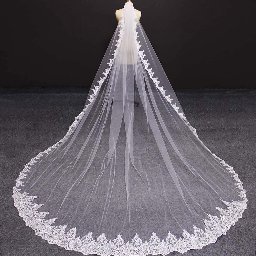 Long Lace Wedding Veil - Mura Boutique