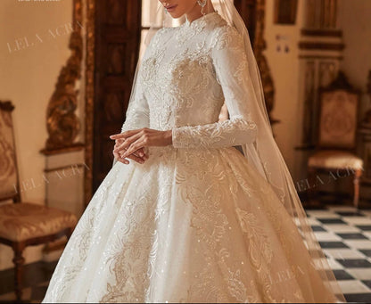 Long sleeves bridal gown dress - Mura Boutique