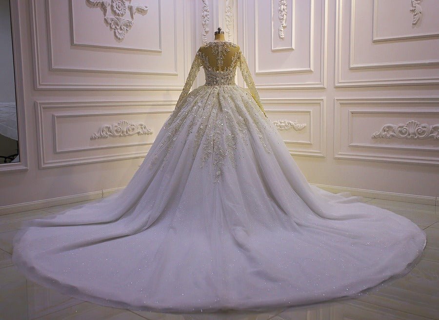 Long sleeves bridal wedding gown - Mura Boutique