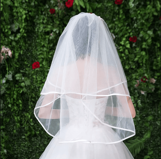 Mesh Hem Bridal Veil - Mura Boutique