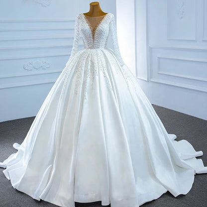 Pearls bridal ball gown wedding dress - Mura Boutique