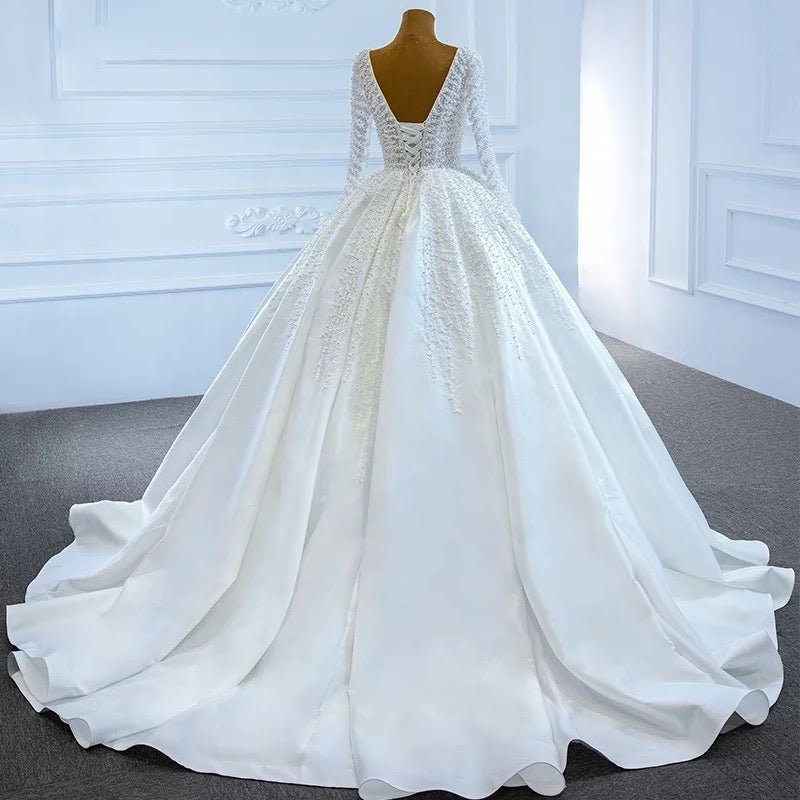 Pearls bridal ball gown wedding dress - Mura Boutique