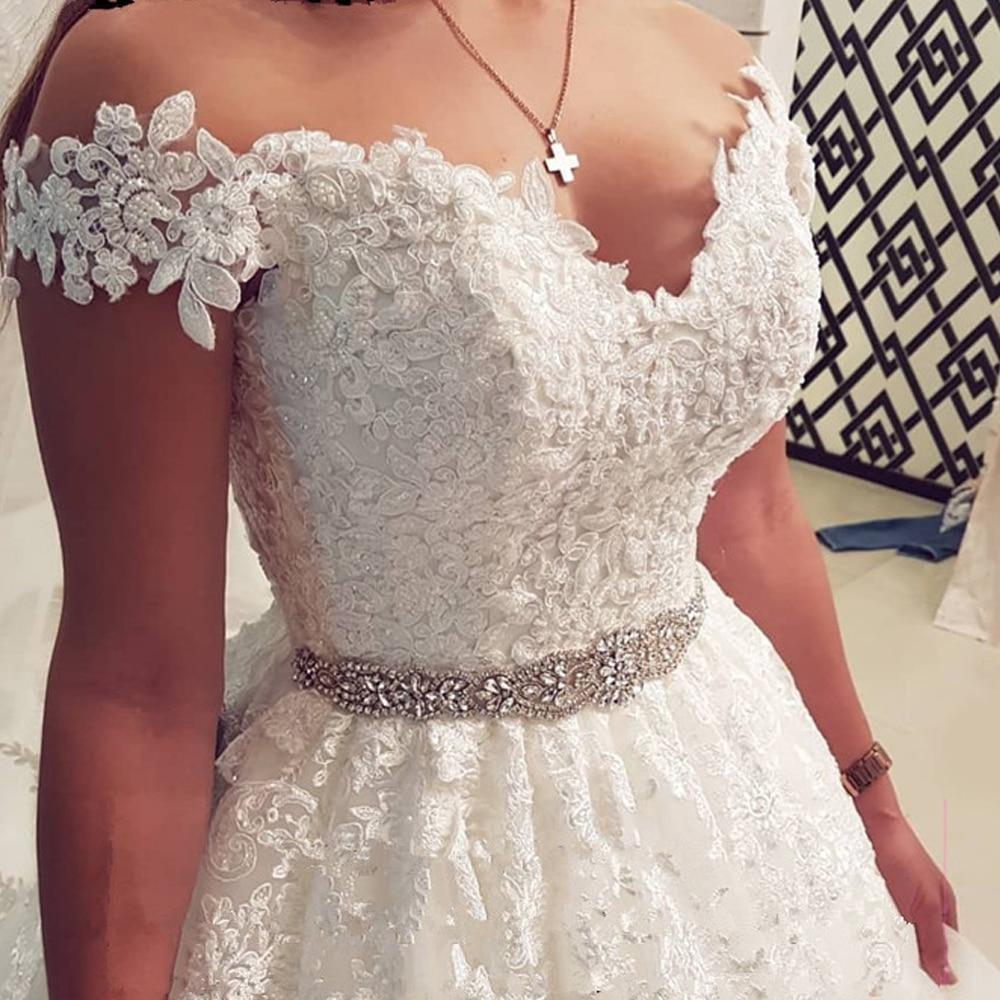 Saudi Arabia Off Shoulder Vintage Lace Wedding Dress - Mura Boutique