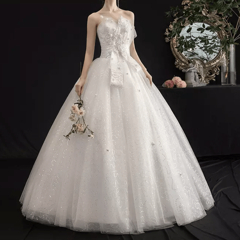 Sleeveless French Style Wedding Dress - Mura Boutique