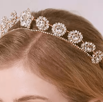 Vintage Flower Rhinestone Wedding Crown - Mura Boutique