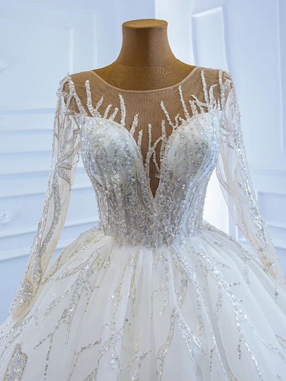 Beaded heavy bridal wedding gown