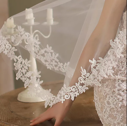 Floral Embroidery Bridal Veil